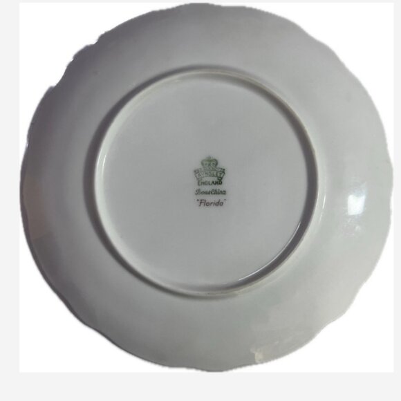 Vintage Aynsley Florida Salad Plate Fine Bone China White Hand Painted Design - Picture 2 of 2